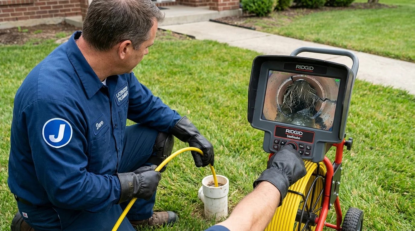 Sewer camera inspection being performed by Johns Plumbing LLC in Mifflintown